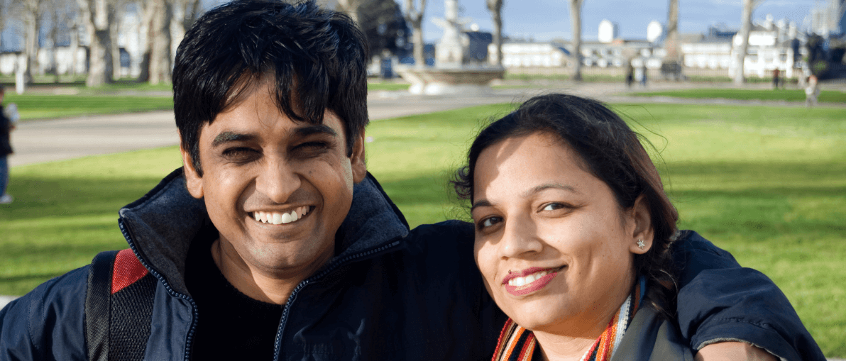 Indian couple smiling