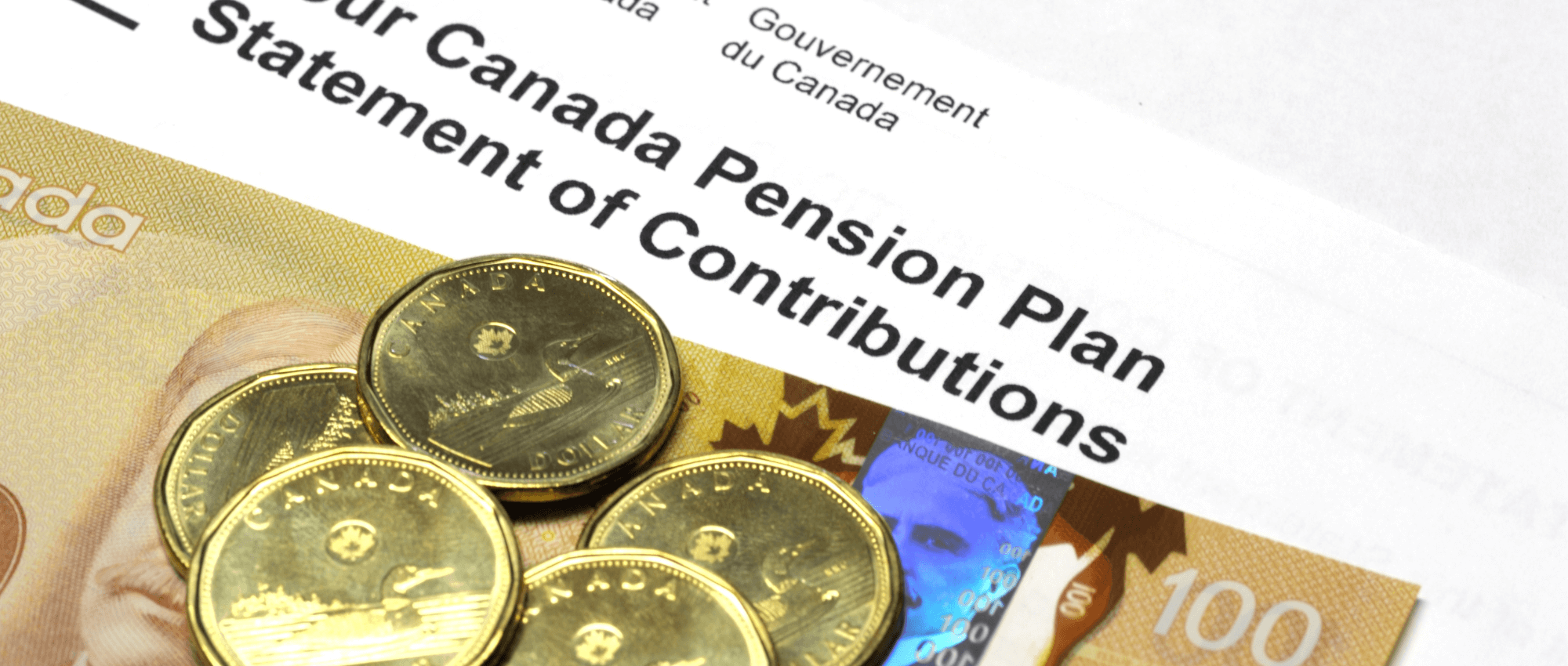 canada pension form with money
